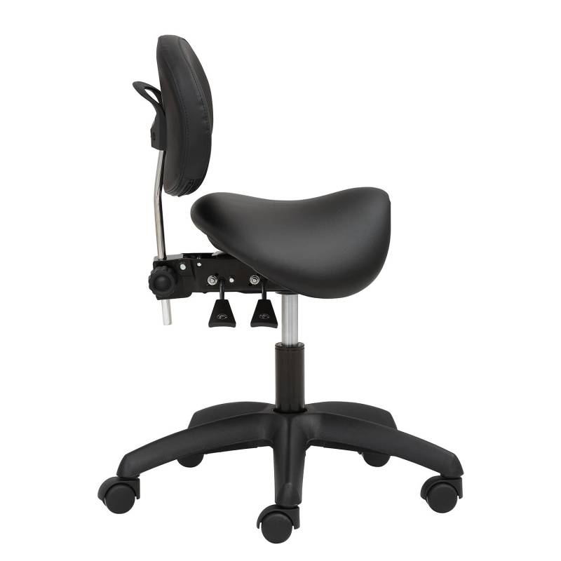 home24 Bürohocker 1247 56 x 85 x 58cm Schwarz/Schwarz von home24