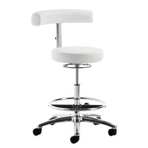 home24 Bürohocker 1281 66 x 110 x 65cm Weiß/Weiß von home24