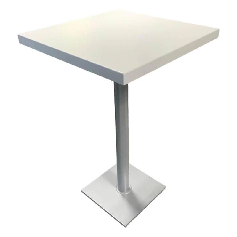 Stehtisch Modell 3021 MDF-Tischplatte Weiß Gestell Perlsilber von Mayer