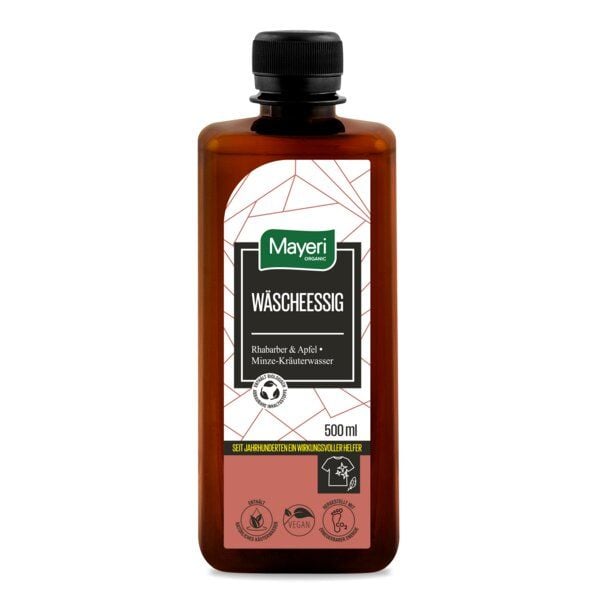 Mayeri Organic Wäscheessig 30x, 500 ml - Rhabarber & Apfel, Minze-Kräuterwasser von Mayeri Organic