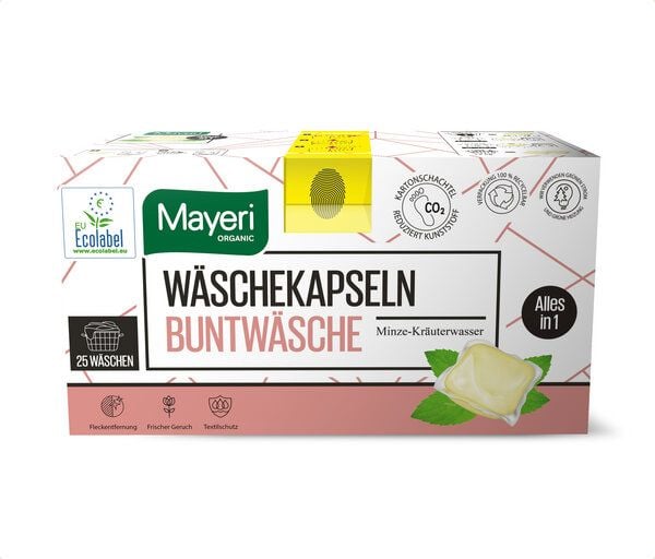 Mayeri Organic Wäschekapseln Buntwäsche 25x - Minze-Kräuterwasser von Mayeri Organic