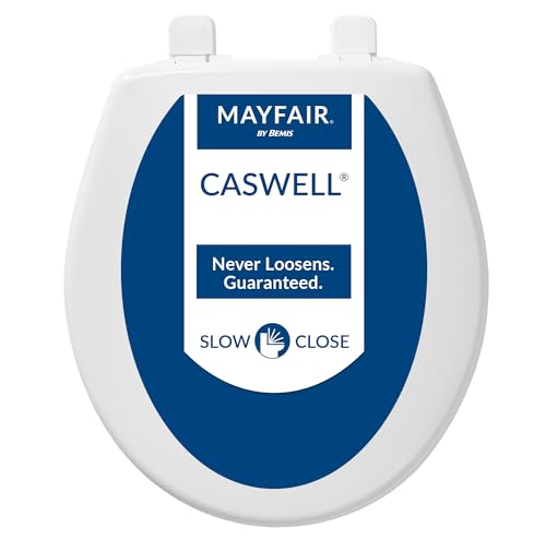 MAYFAIR Caswell 880SLOW 000 WC-Sitz schließt langsam und löst sich nicht, rund, langlebig, Kunststoff, weiß von Mayfair