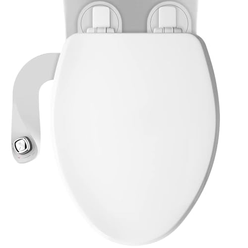 Mayfair MAYFAIR Kendall Bidet Bundle Slow-Close Never Loosen WC-Sitz mit perfekter Passform, Frischwasserspray, nicht elektrisch, einfach zu installierendes Bidet, länglich, Weiß von Mayfair