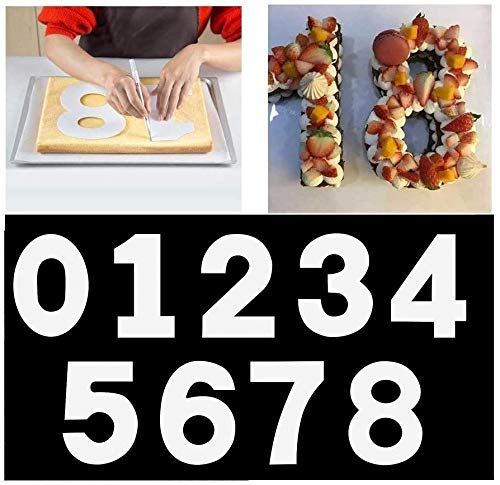 Maygone Große Zahlenkuchenform 0-9 Zahlen Set Backen Kuchen Formen Werkzeug für geschichtete Zuckerguss Creme Obst Kuchen Hochzeit Geburtstag Party Dekoration (30 cm) von Maygone
