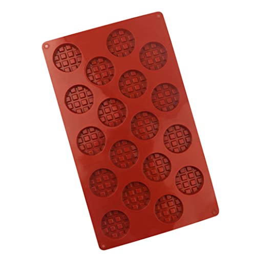 MaylFre Waffelform 18 Grids Silikon Mini Waffel Backformen Form DIY Runde Keks Schokoladenform Backen Zubehör Claret Mold, Rot von MaylFre