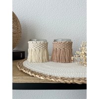 Makramee Windlicht/Kerzenglas Vase | Deko Im Boho Stil von MayliniHandmade