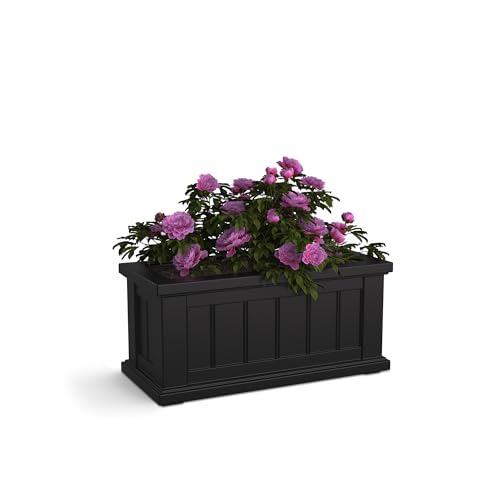 Mayne Cape Cod 61 x 27,9 cm Selbstbewässernder Pflanztopf aus Polyethylen, Schwarz von Mayne