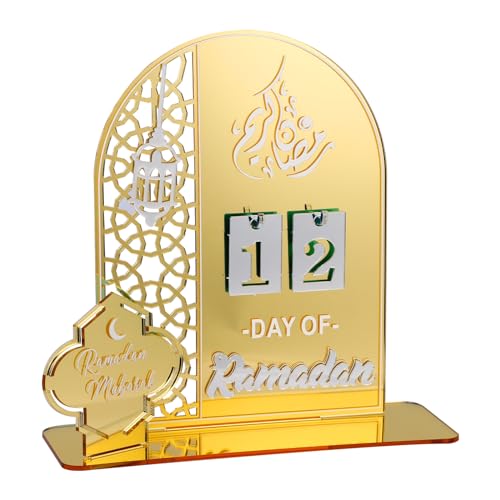 2025Ramadan Advent Calendar - Acrylic Eid Mubarak DIY Countdown Calendars for Decoration - Craft Ornament Ramadan Gift (Gold-203) von Mayoii
