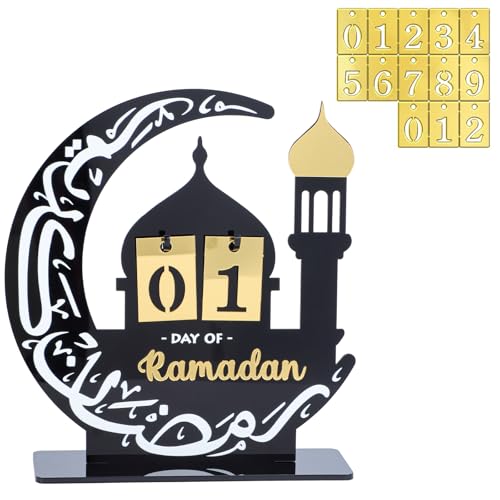 2025Ramadan Advent Calendar - Acrylic Eid Mubarak DIY Countdown Calendars for Decoration - Craft Ornament Ramadan Gift (Black-413) von Mayoii
