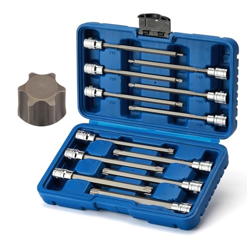 Mayouko 12PCS 3/8" Drive Extra Long Torx Bit Socket Set, T10-T60, 5.9" Length, CR-V, S2 Steel, Deep Star Bit Socket Set Mayouko 12PCS 3/8" Drive Extra Long Torx Bit Socket Set, T10-T60, 5.9" Length, CR-V, S2 Steel, Deep Star Bit Socket Set von Mayouko