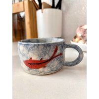 Bubble-Unterglasur-Ozean-Fisch-Tasse - Handgefertigte, Handbemalte Keramiktasse von Mayramics