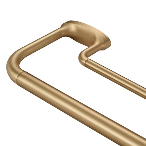 Mayrhyme, Doppel-Wickel-Gardinenstange für Fenster, 2,5 cm Innendurchmesser, 1,5 cm vorne/hinten, verstellbar, mit Aluminium-Klemmen und Halterungen, Warmgold, 71–218 cm Mayrhyme, Doppel-Wickel-Gardinenstange für Fenster, 2,5 cm Innendurchmesser, 1,5 cm vorne/hinten, verstellbar, mit Aluminium-Klemmen und Halterungen, Warmgold, 71–218 cm von Mayrhyme