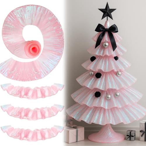 Maysing 3 Stück 3 m pastellrosa Weihnachtsdekorationen Weihnachtsbaum Pastell Band Girlande flauschig romantisch plissiert glitzernde Girlande Weihnachtsbaum Ornament für Urlaub und Party Maysing 3 Stück 3 m pastellrosa Weihnachtsdekorationen Weihnachtsbaum Pastell Band Girlande flauschig romantisch plissiert glitzernde Girlande Weihnachtsbaum Ornament für Urlaub und Party von Maysing