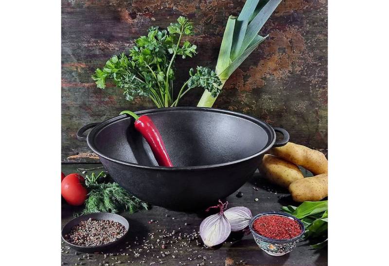 Maysternya Schmortopf Kazan Gusseisen 12-18 Liter usbekischer Kasan Ø40 cm von Maysternya