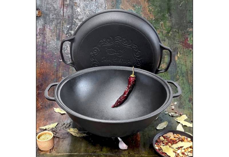 Maysternya Schmortopf Kazan Gusseisen 12-18 Liter usbekischer Kasan Ø40 cm von Maysternya