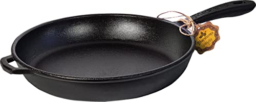 Maysternya Pfanne aus Gusseisen - ø 20 x 4 cm - Geeignet für Induktion - Gusseisenpfanne - Pfannenset - Braten - Grillen - Induktion - Metallgriff - Robuste Pfanne - Bratpfanne - PFAS-frei - Schwarz von Maysternya