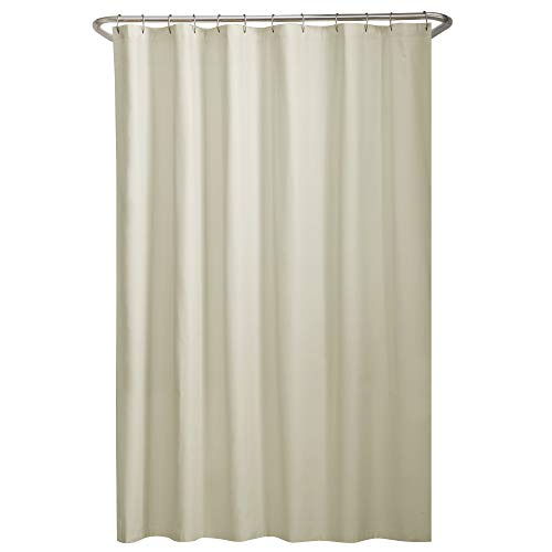 MAYTEX Zenna Home Stoff-Duschvorhang-Auskleidung, wasserabweisend, weiches Mikrofasertuch für Duschen und Badewannen, waschbarer Duschvorhangstoff mit beschwertem Saum, 178 x 183 cm, Knochen von Zenna Home