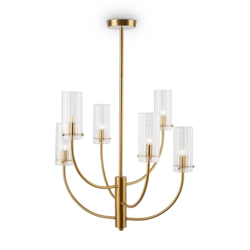 Maytoni Pendelleuchte ARCO - 6-flammige Deckenlampe Messing Ø61cm – Hängelampe – Lampe für Wohnzimmer, Esstisch, Schlafzimmer – elegante Deckenleuchte – gold messing von MAYTONI DECORATIVE LIGHTING