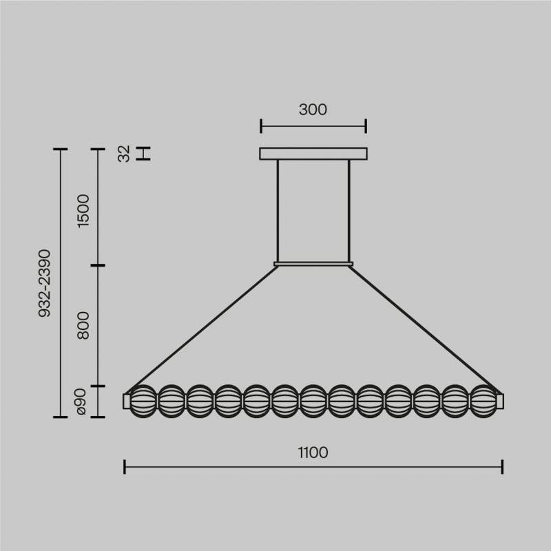 LED-Hängelampe AMULET, Länge 110 cm, goldfarben, Metall/Glas LED-Hängelampe AMULET, Länge 110 cm, goldfarben, Metall/Glas von Maytoni