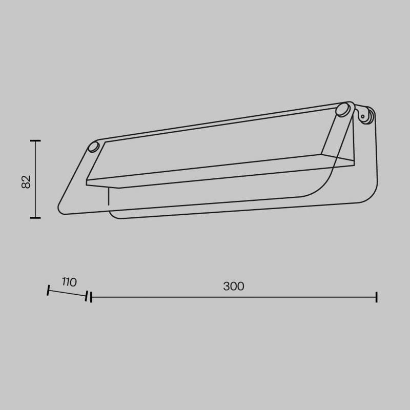 LED-Wandlampe FLAT, amber/messing, Breite 30 cm, Glas/Metall von Maytoni