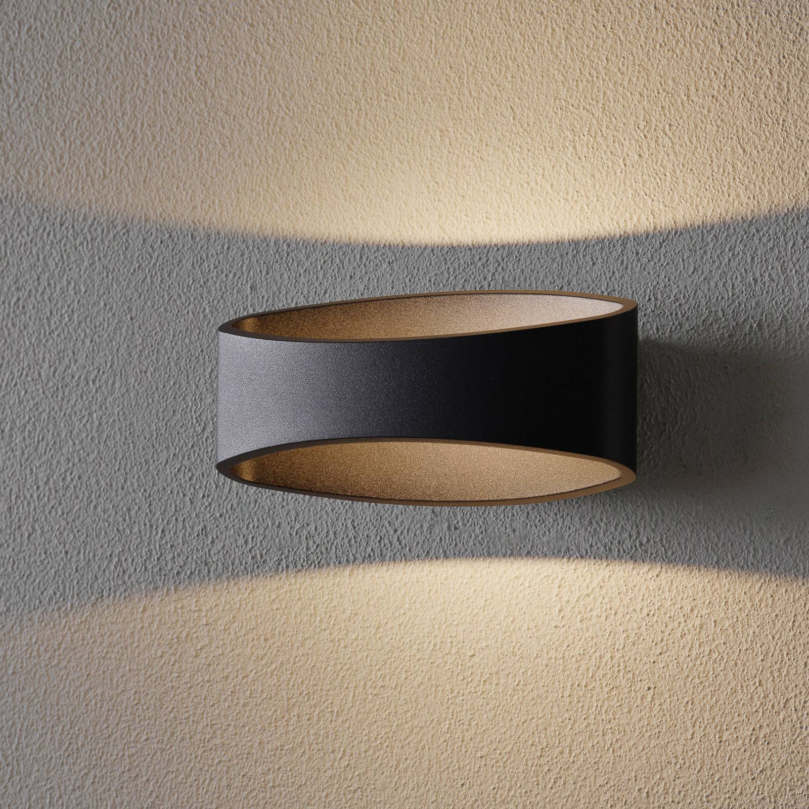 LED-Wandleuchte Trame, ovale Form in Schwarz von Maytoni