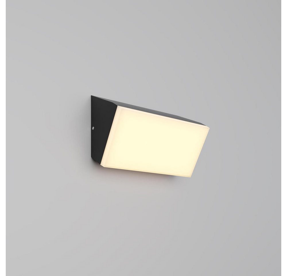 Maytoni Außen-Wandleuchte LED Wandleuchte Brick in Graphit und Weiß 10W 1100lm IP54 180mm, LED von Maytoni