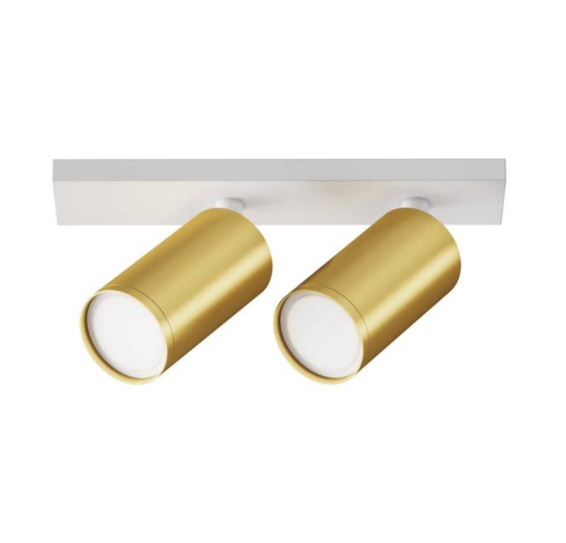 Maytoni Deckenspot, LED-Leuchtmittel fest verbaut, Deckenleuchte Deckenlampe Esszimmerleuchte 2 flammig mattgold weiß von Maytoni