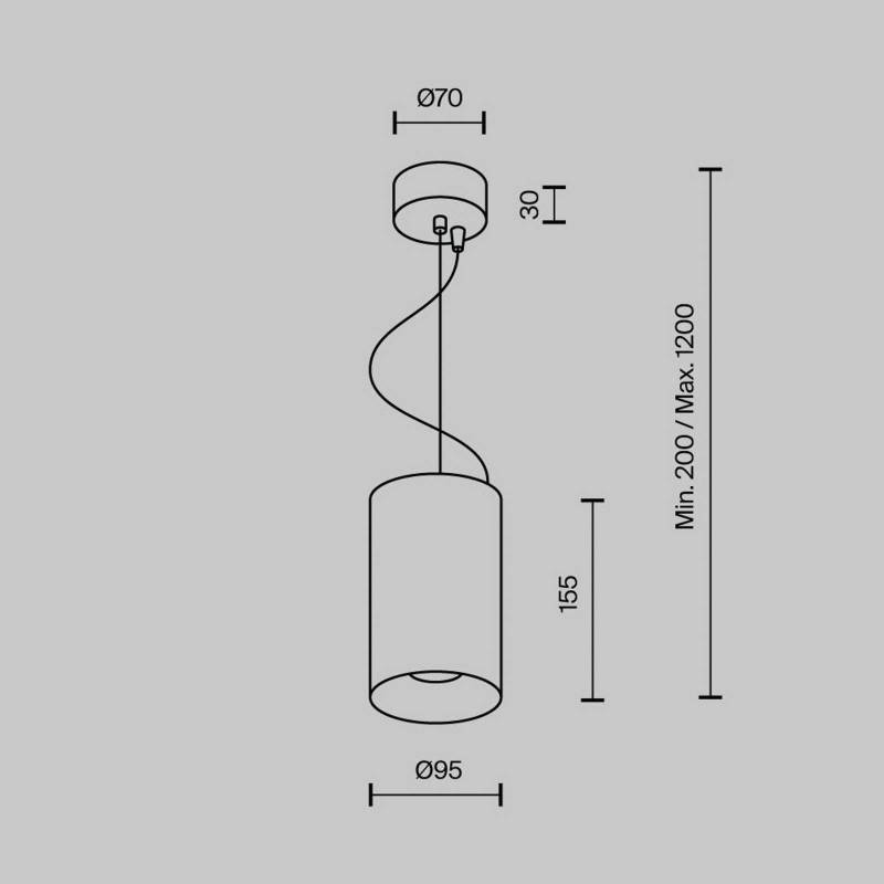 Maytoni LED-Hängeleuchte Efir, schwarz, Ø 9,5 cm, 25 W, 38° von Maytoni