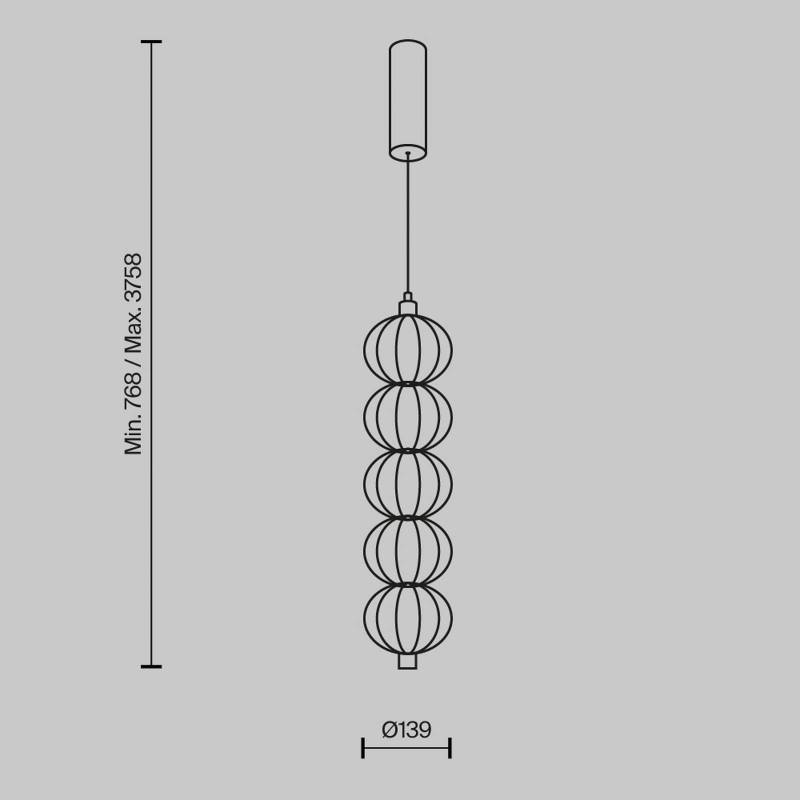 Maytoni LED-Hängeleuchte Golden Cage, vertikal, Ø 13,9 cm von Maytoni