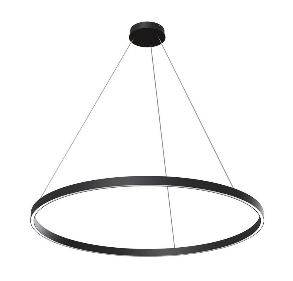 Maytoni LED Pendelleuchte, Hängelampe Esstischleuchte Pendellampe LED Ringe verstellbar schwarz H von Maytoni