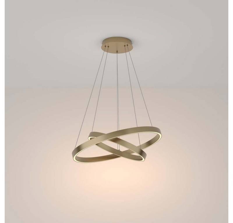Maytoni LED Pendelleuchte, Leuchtmittel nicht inklusive, Hängelampe Pendelleuchte Wohnzimmerlampe LED Ringe messing von Maytoni