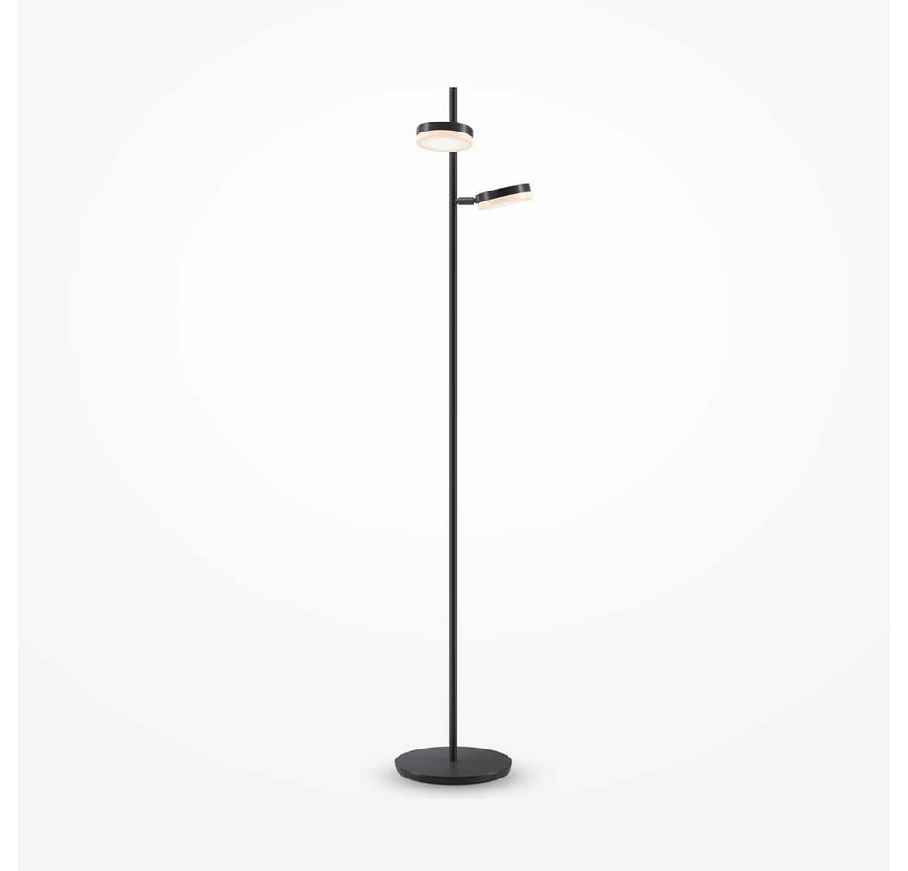 Maytoni LED Stehlampe, LED-Leuchtmittel fest verbaut, Warmweiß, Stehlampe Standleuchte Wohnzimmerleuchte LED Spots verstellbar schwarz von Maytoni