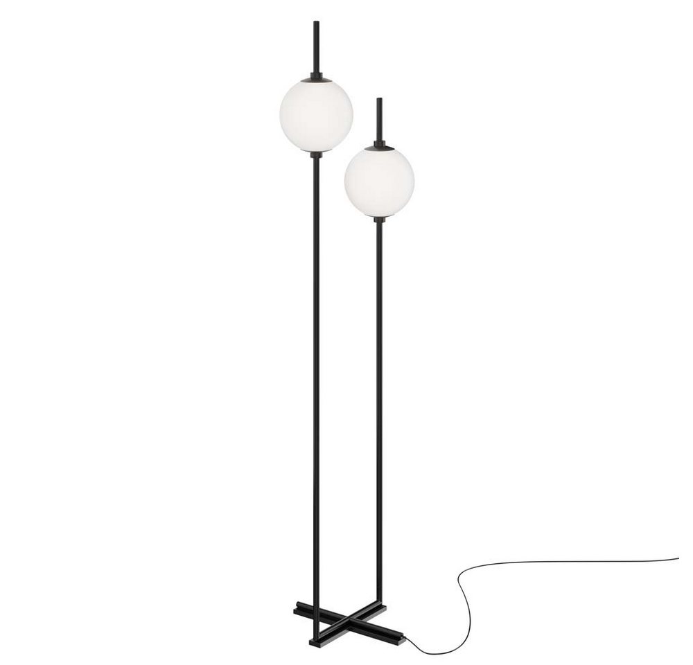 Maytoni LED Stehlampe, LED-Leuchtmittel fest verbaut, Warmweiß, Stehlampe Stehleuchte Standlampe schwarz Wohnzimmerlampe Glaskugeln von Maytoni
