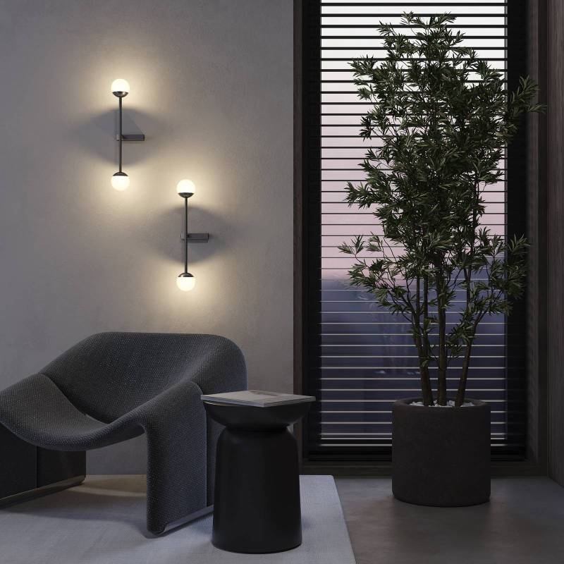 Maytoni LED-Wandleuchte Touch, schwarz, Höhe 48 cm, dimmbar von Maytoni