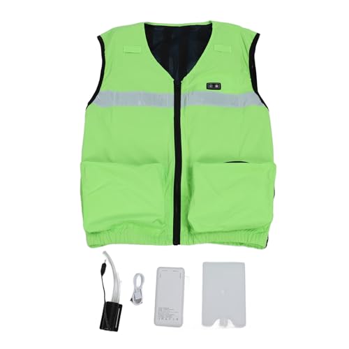 Mayueri Kühlweste Wasser, Kühlsicherheitsweste für Männer Frauen, Luftkühlung 3 Gear Einstellbare Kühlweste mit Reflektierender Streifen für Bauarbeiter Im Freien Fluoreszierende Grün von Mayueri