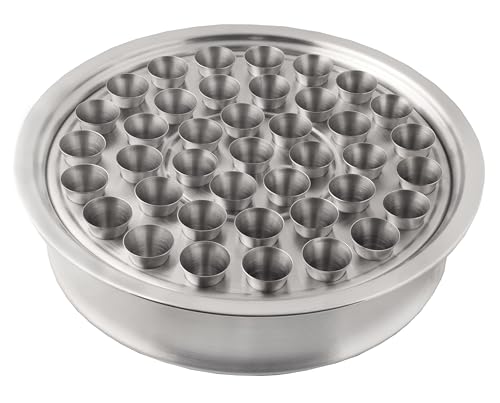 Communion Ware Serviertablett für Heiligwein mit 40 Tassen, Edelstahl (matt) von Mayur Exports