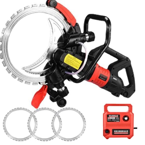 8980 W Elektrische Betonsäge, Betonringsäge, Mauernutfräse, 3000 U/Min Betonwandschneidemaschine, Schnitttiefe 11,4 Zoll, Wasserkühlung Und Diamantklinge, Für BAU, Renovierungen,3xblade von MazmornFly