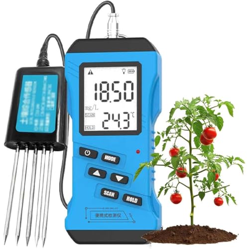 MazmornFly 7 in 1 Bodenprüfer, Npk-Prüfvorrichtung, EC-Meter, PH, Feuchtigkeit, Temperatur, Leitfähigkeit, Hochpräzise Digital Sensitive Bodenfruchtbarkeitsprüfung Temperature+Humidity von MazmornFly