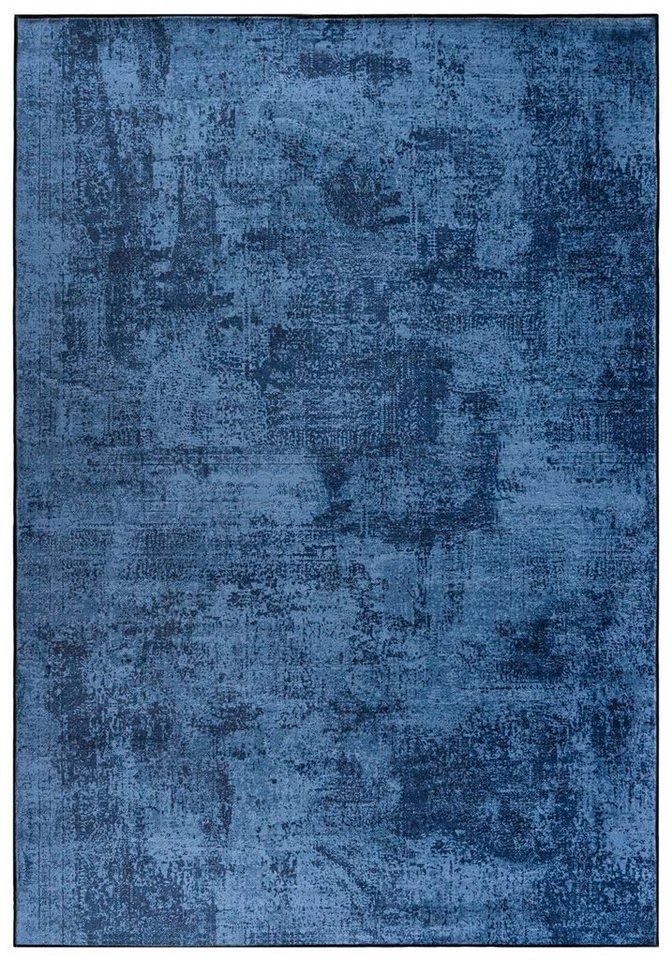 Designteppich Modern Rund Teppich Wohnzimmerteppich Abstrakt Blau Navy, Mazovia, 120 x 120 cm, Fußbodenheizung, Allergiker geeignet, Rutschfest von Mazovia