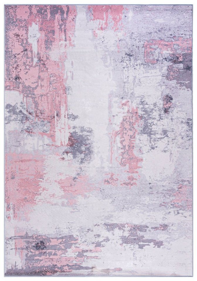 Designteppich Modern Teppich Wohnzimmerteppich Abstrakt Vintage Rosa Violett, Mazovia, 80 x 150 cm, Fußbodenheizung, Allergiker geeignet, Rutschfest von Mazovia
