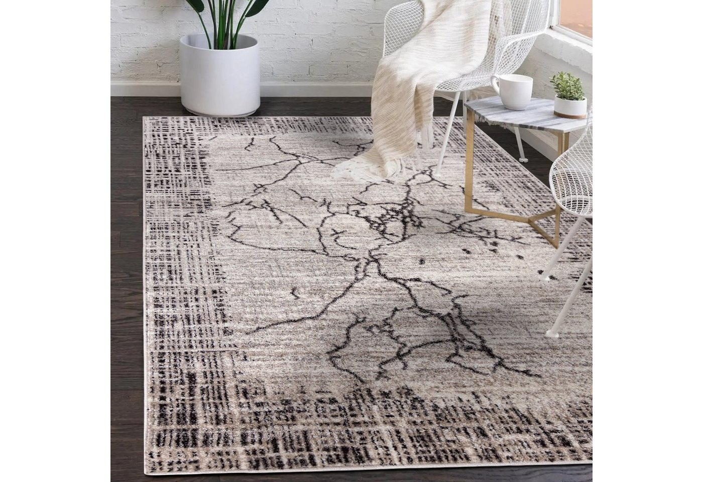 Mazovia Designteppich Modern Teppich für Wohnzimmer, Schlafzimmer, Esszimmer, 80 x 150 cm, Kurzflor, Abstrakt von Mazovia