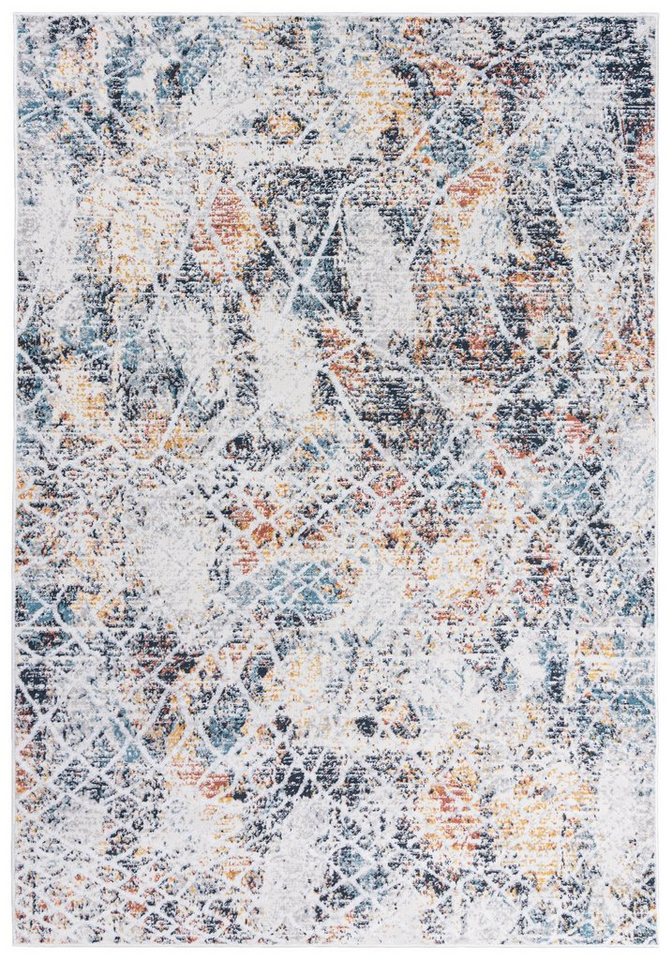 Mazovia Designteppich Modern Vintage Teppich - Abstrakt Muster Creme Bunt - kurzflor, 60 x 100 cm, Wohnzimmer, Geeignet für Fußbodenheizung, Höhe 9 mm, Kurzflor von Mazovia