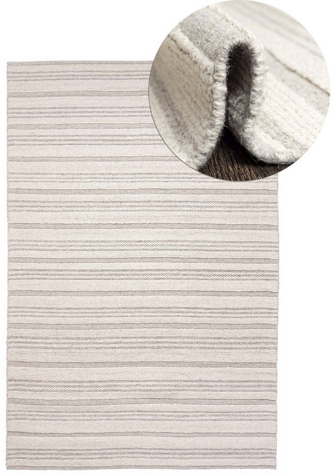 Designteppich Wollteppich Japandi, Handwebteppich Naturprodukt Wolle, Mazovia, 80 x 150 cm von Mazovia