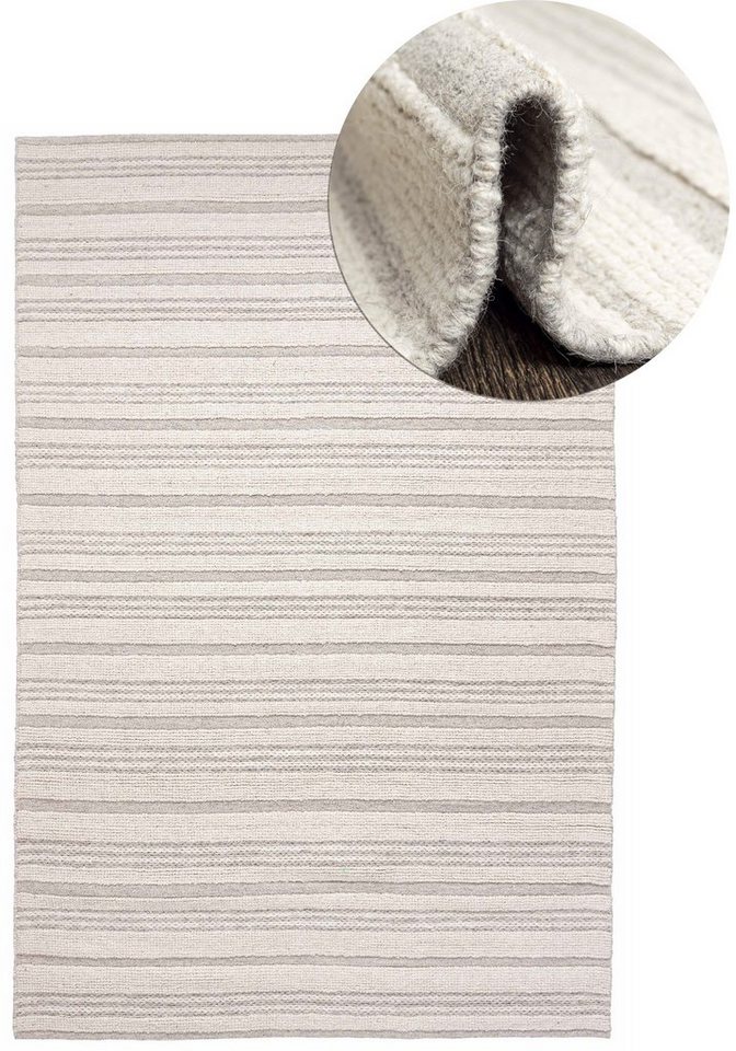 Mazovia Designteppich Wollteppich Japandi, Handwebteppich Naturprodukt Wolle, 80 x 150 cm von Mazovia