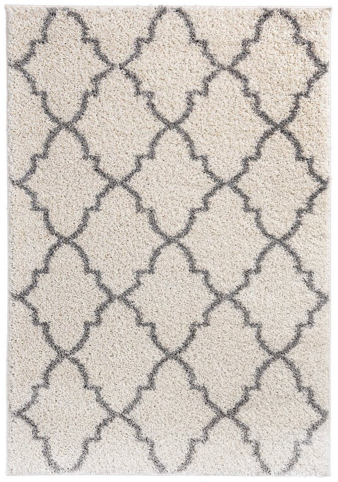 Hochflor-Teppich Hochflor Shaggy Teppich für Wohnzimmer - Höhe 30 mm Creme, Mazovia, 60 x 100 cm, Pflegeleicht, Marokkanisches, Langflor, Rechteckig, Weich von Mazovia