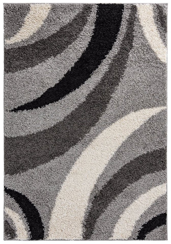 Hochflor-Teppich Hochflor Shaggy Teppich für Wohnzimmer - Höhe 30 mm Grau, Mazovia, 60 x 100 cm, Pflegeleicht, Geometrische, Langflor, Rechteckig, Weich von Mazovia