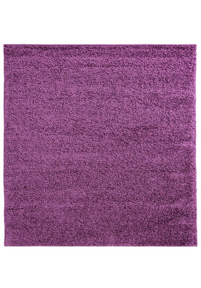 Hochflor-Teppich Hochflor Shaggy Teppich für Wohnzimmer - Höhe 30 mm Quadrat Violett, Mazovia, 200 x 200 cm, Pflegeleicht, Einfarbig Uni, Langflor, Quadrat, Weich von Mazovia