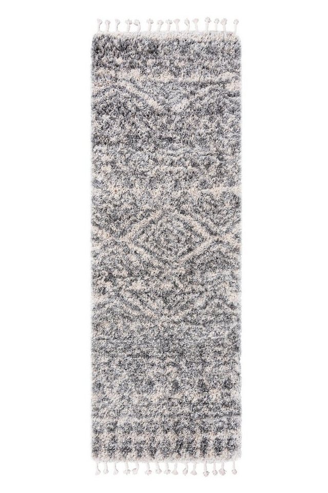 Läufer Läufer Hochflor Shaggy für Wohnzimmer - Höhe 35 mm Fransen Creme, Mazovia, 60 x 200 cm, Pflegeleicht, Boho - look, Langflor, Rechteckig, Weich von Mazovia