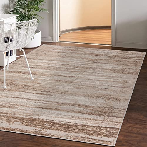Mazovia Abstraktes Vintage Designer Teppich - Kurzflor - Weich Teppich für Wohnzimmer, Esszimmer - ÖKO-TEX Wohnzimmerteppich - Teppiche Beige 160 x 230 cm von Mazovia