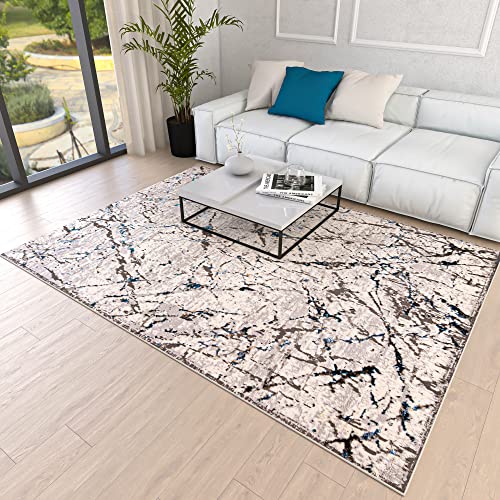 Mazovia Abstraktes Vintage Designer Teppich - Kurzflor - Weich Teppich für Wohnzimmer, Esszimmer - ÖKO-TEX Wohnzimmerteppich - Teppiche Beige Blau Grau 80 x 150 cm Mazovia Abstraktes Vintage Designer Teppich - Kurzflor - Weich Teppich für Wohnzimmer, Esszimmer - ÖKO-TEX Wohnzimmerteppich - Teppiche Beige Blau Grau 80 x 150 cm von Mazovia